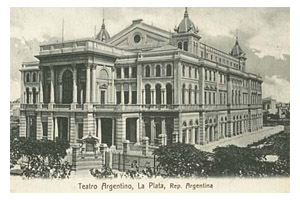 Postal del Teatro Argentino en 1904